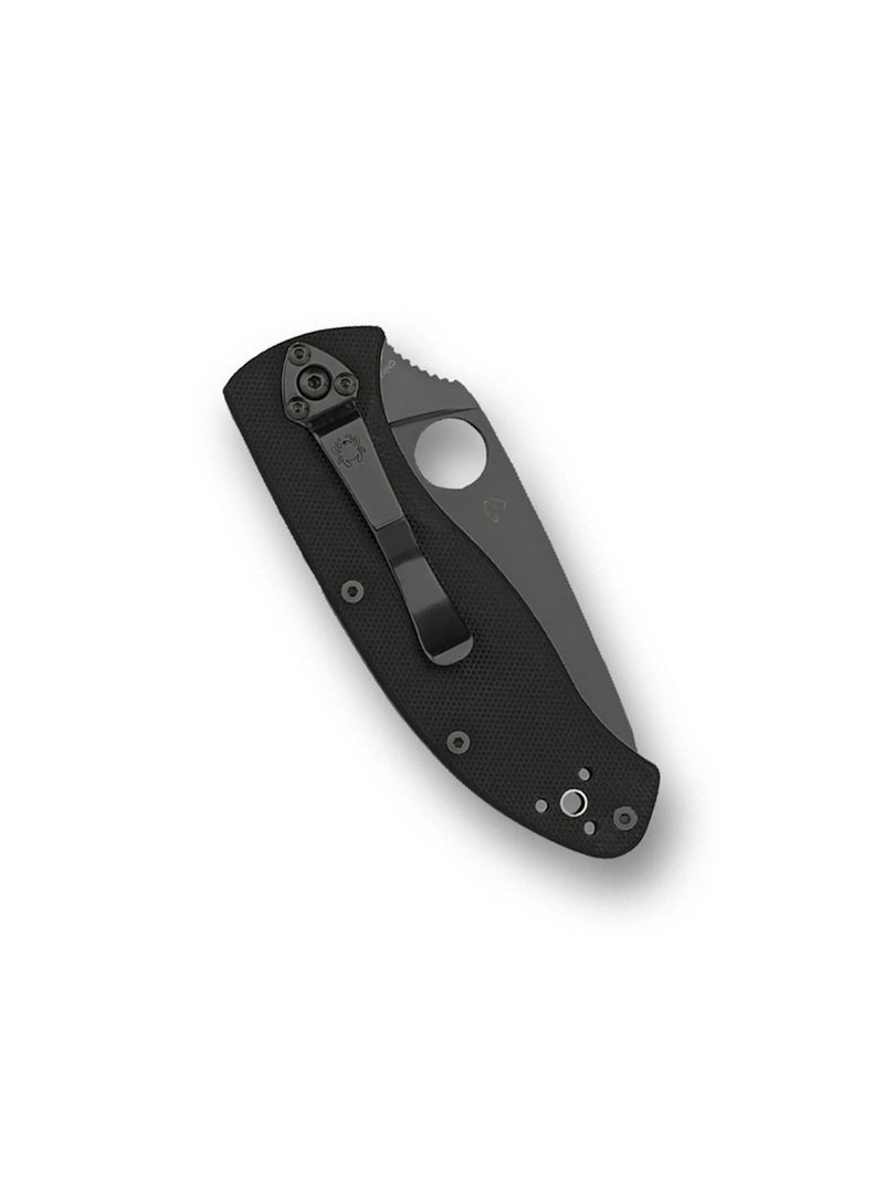 Spyderco Tenacious G-10 3.39" Plain Edge Black Oxide Folding Pocket Knife (C122GBBKP)