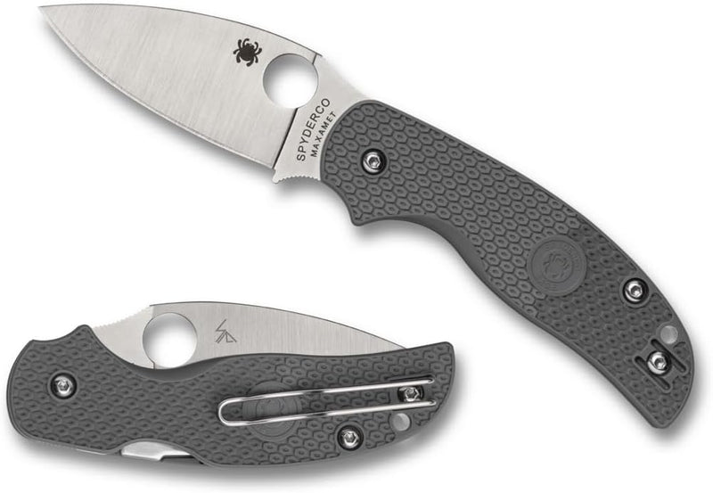 Spyderco Sage 5 Lightweight Maxamet 3" Plain Edge Folding Pocket Knife (C123PGY)