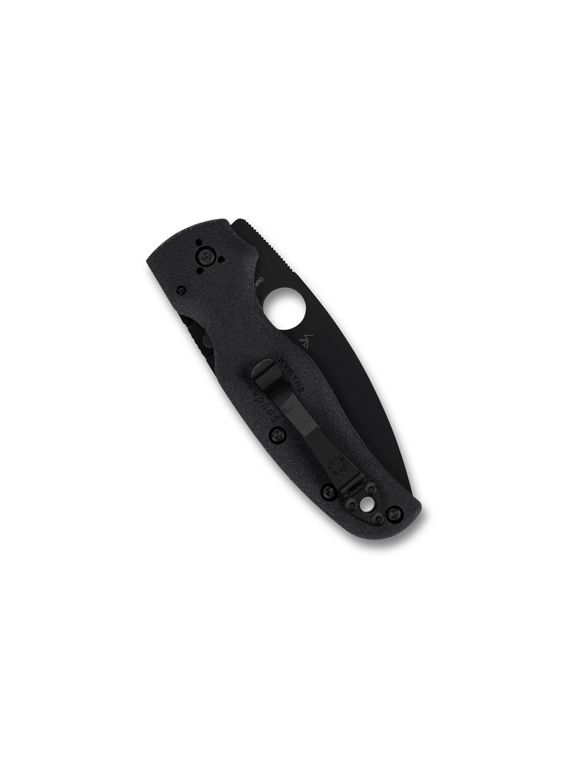 Spyderco Shaman Lightweight 3.58" Black Plain Edge Folding Pocket Knife (C229PBBK)