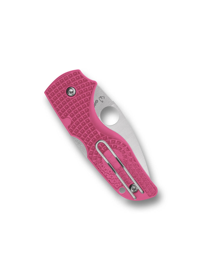 Spyderco Lil' Native Lightweight Pink 2.42" Plain Edge Folding Pocket Knife (C230PPN)