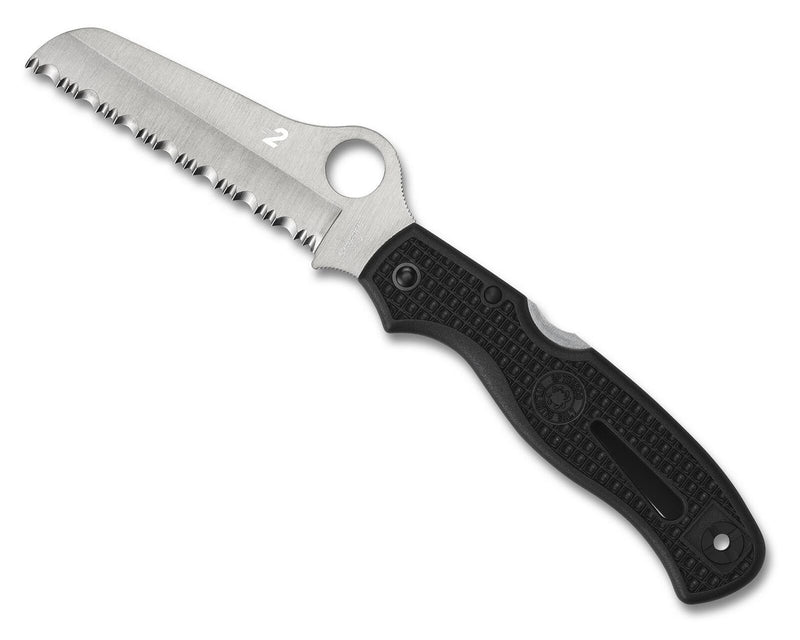 Spyderco C89SBK Atlantic Salt Serrated Edge Folding Knife, Black