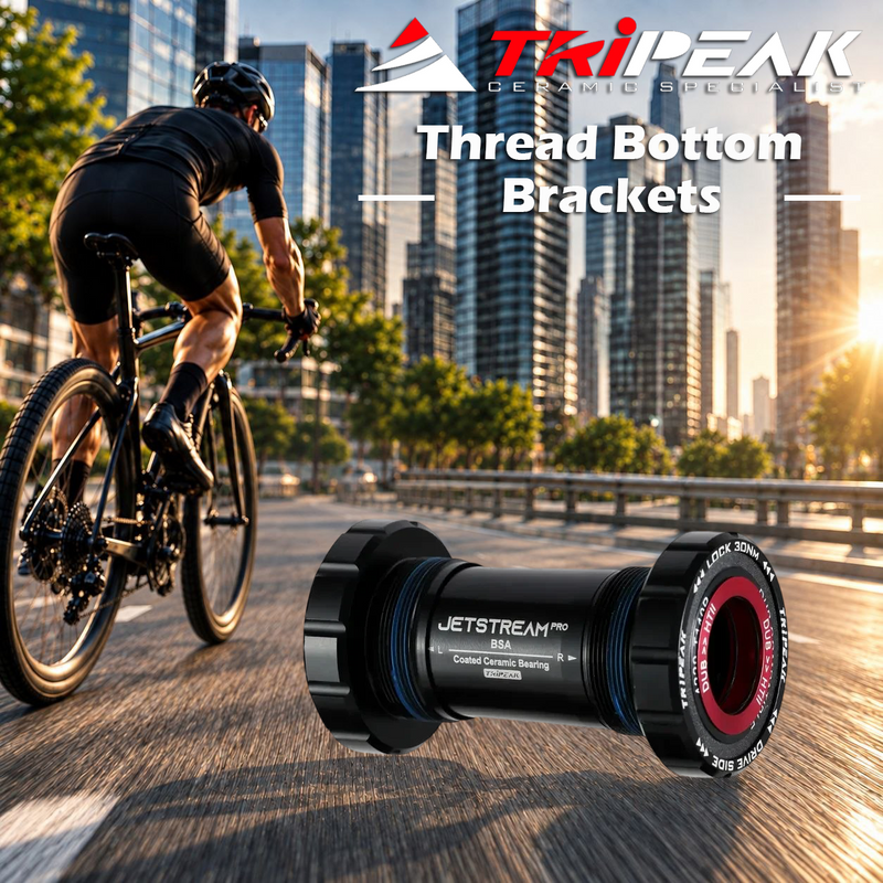 TriPeak Thread Bottom Brackets BSA, 3-in-1 Core System, Ceramic, Shimano Standard Tool Required