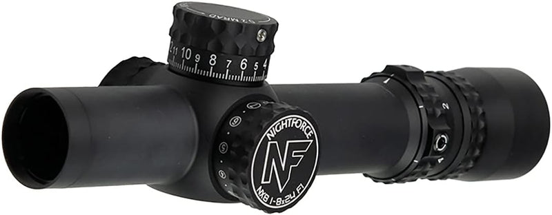 NightForce NX8 1-8x24 F1 Scope w/Zerostop PTL 30mm Tube Scope 2 Mil-Rad FC-Mil