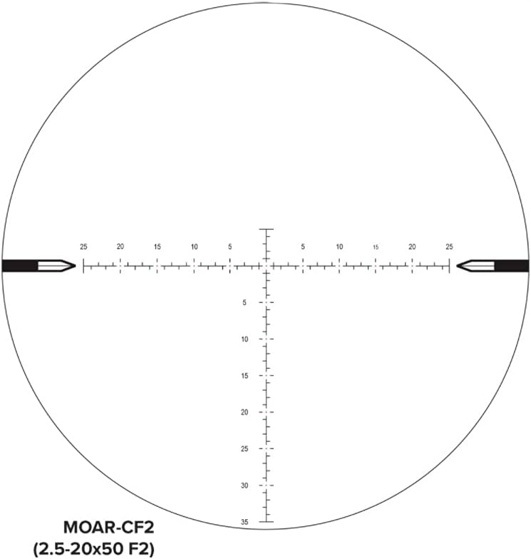 Nightforce NX8 2.5-20x50mm 8X Zoom Range F2 Illuminated Moar-CF2 Black Matte Ultra-Compact Hunting Scope (C639)