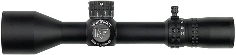 Nightforce NX8 2.5-20x50mm 8X Zoom Range F2 Illuminated Moar-CF2 Black Matte Ultra-Compact Hunting Scope (C639)
