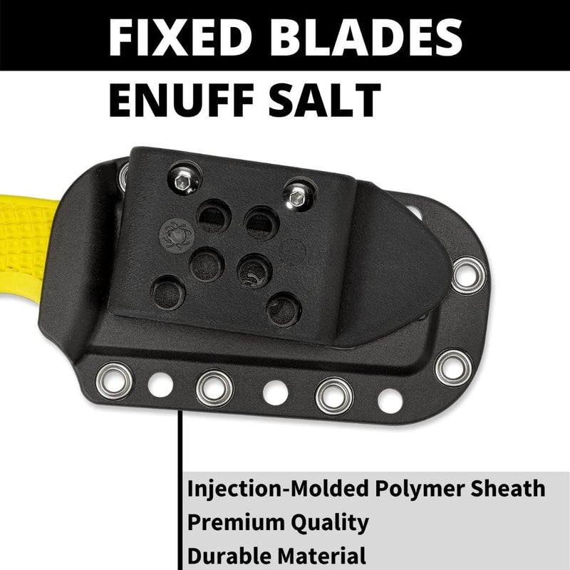 Spyderco Enuff Salt FRN Yellow 2.75" Sheepfoot Serrated Fixed Blade Pocket Knife (FB31SYL)