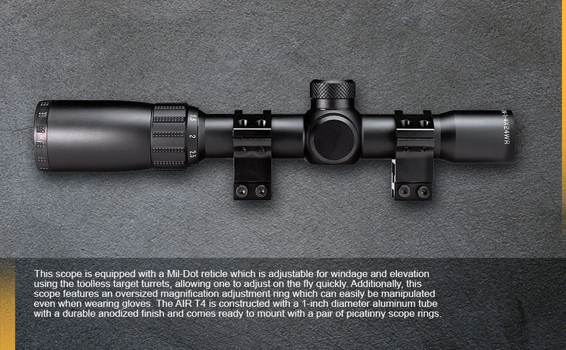 Sig Sauer AIR T4 1-4x24mm Mil-Dot Air rifle Riflescope Black (AIR-T4)