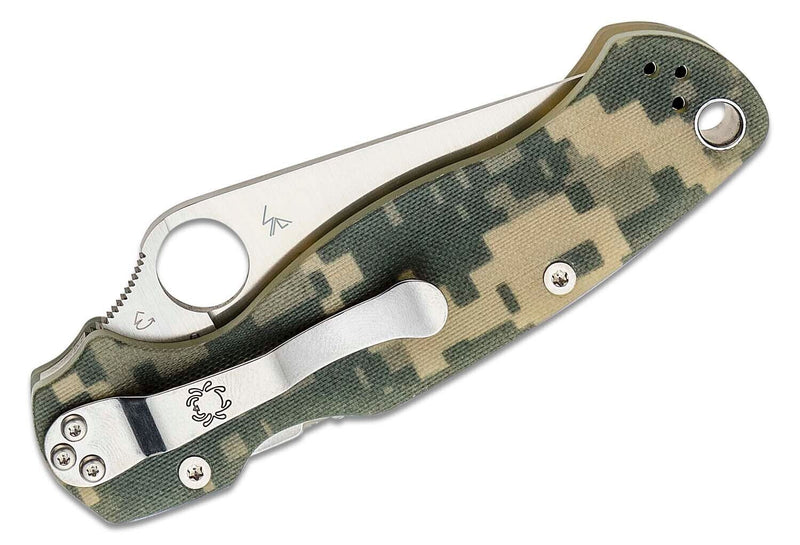 Spyderco C81GPCMO2 Para Military 2 G-10 Camo Plain 3.45" CPM S45VN Pocket Folding Knife