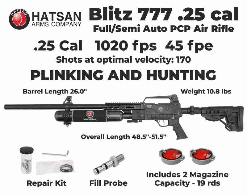 Hatsan Blitz 777 .25 Cal 1020 FPS 45 FPE PCP Air Rifle (HGBlitz725)