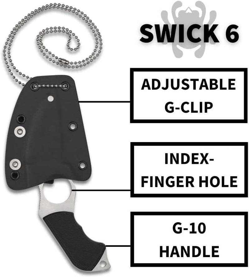 Spyderco Swick 6 Small 2.73" Fixed Plain Edge LC200N Pocket Knife (FB14P6)