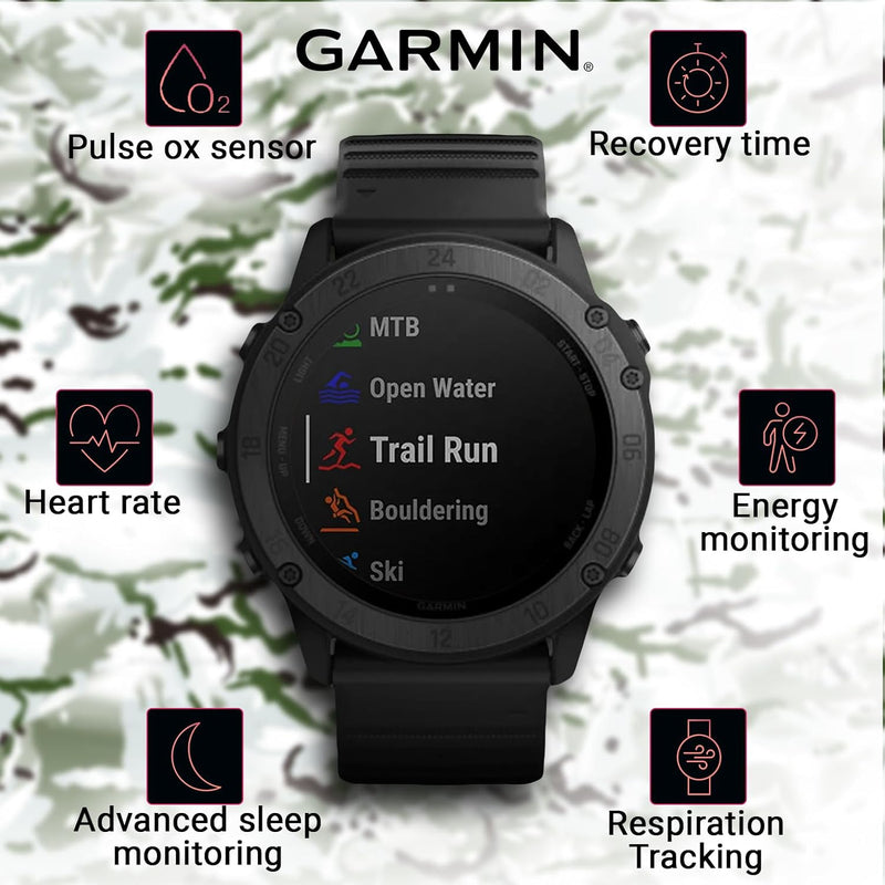 Garmin tactix Delta, Premium Black GPS Smartwatch with Included Ultimate White Earbuds with Charging Power Bank Case Bundle