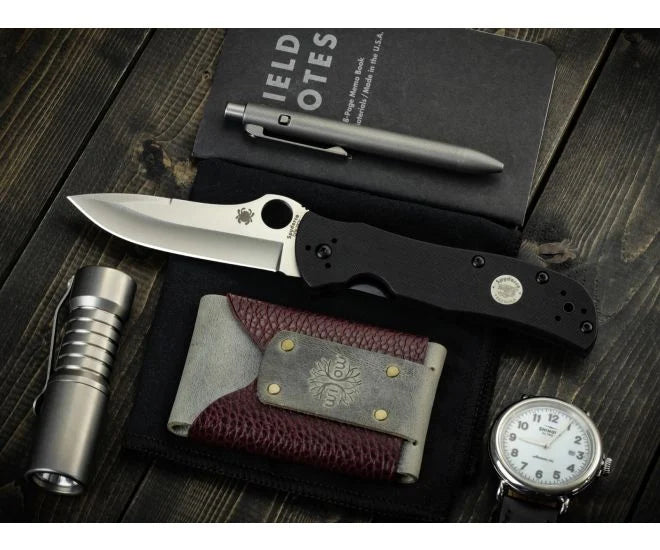 Spyderco Starmate Black G-10 CPM 20CV Sprint Run 3.74" Plain Edge Folding Pocket Knife (C55G20CVP)