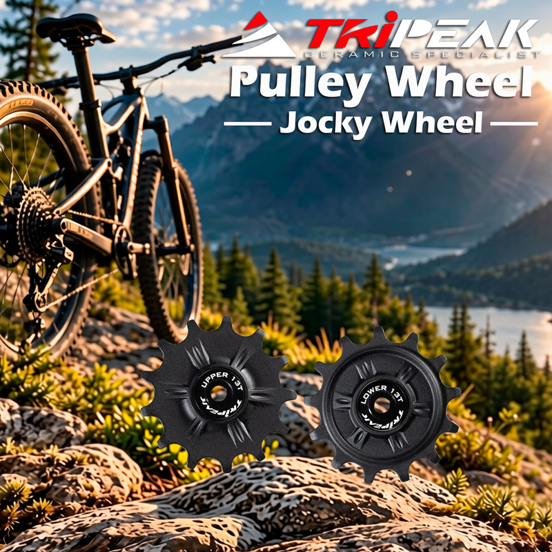 TriPeak Pulley Wheel Jocky Wheel for Shimano GRX/XT RD-GRX812/817/M91xx, 13/13T, Ceramic Bearing