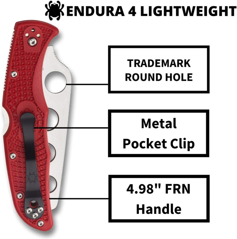 Spyderco Endura 4 FRN Lightweight Trainer 3.55" Blunted Folding Pocket Knife (C10TR)