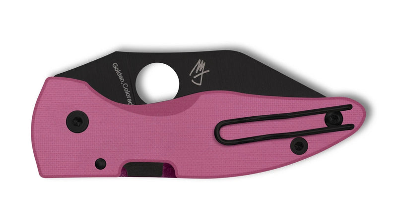 Spyderco MicroJimbo Pink G-10 2.45" Black Blade Sprint Run Plain Edge Folding Pocket Knife (C264GPNBKP)