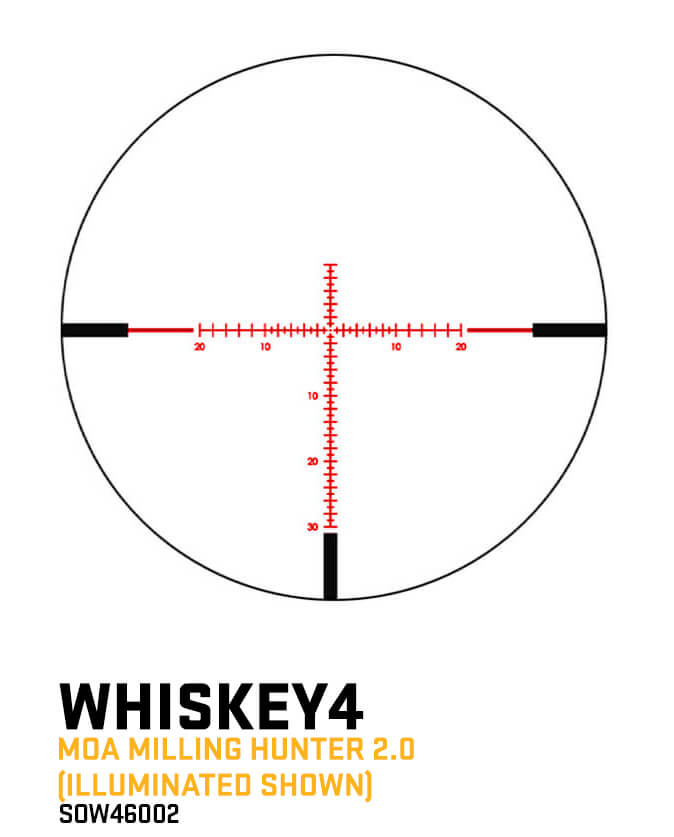 Sig Sauer WHISKEY4 6-24X50mm Illuminated (FFP) MOA Milling Hunter 2.0 Riflescope (SOW46002)