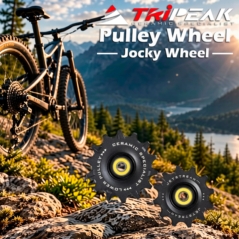 TriPeak Pulley Wheel Jocky Wheel for Shimano RD92xx/81xx/71xx (12s), 4 caps for DURA-ACE, 4 caps for ULTEGRA/105, 12/14T, Ceramic Bearing