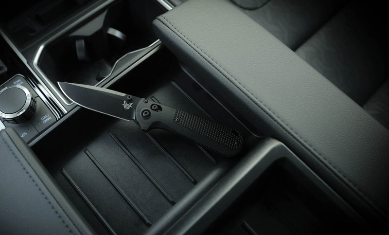 Benchmade Redoubt Black Grivory 3.55" Plain Edge Drop-Point Folding Pocket Knife (430BK-02)