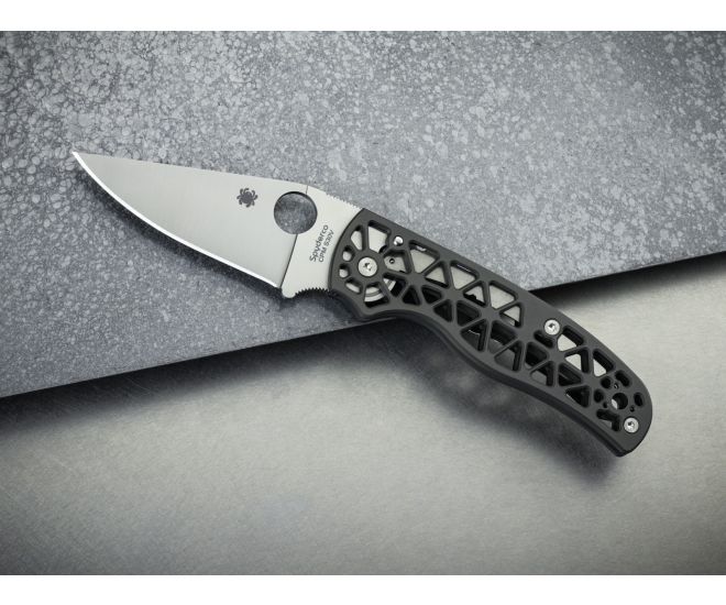 Spyderco Edgerati 3.57" Plain Edge Satin Blade Folding Pocket Knife (C266ALP)