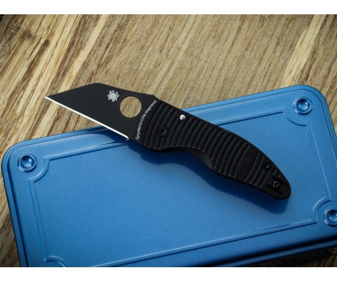 Spyderco MicroJimbo Salt 2.45" Plain Edge Folding Pocket Knife (C264GMCBKP)