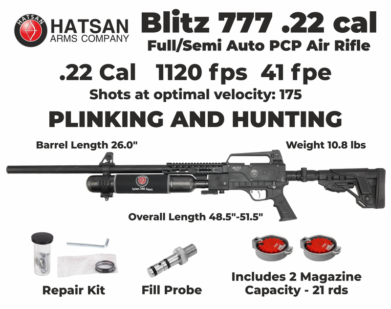Hatsan Blitz 777 .22 Cal 1120 FPS 41 FPE PCP Air Rifle (HGBlitz722)