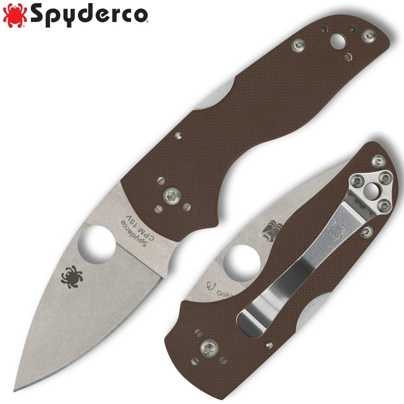 Spyderco Lil' Native Mid Back Lock Brown G-10 CPM 15V Sprint Run 2.42" Plain Edge Folding Pocket Knife (C230MBGPBN15V)
