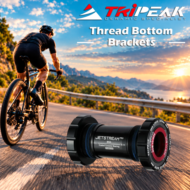 TriPeak Thread Bottom Brackets BSA, 3-in-1 Core System, Ceramic, Shimano Standard Tool Required