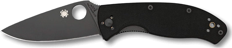 Spyderco Tenacious G-10 3.39" Plain Edge Black Oxide Folding Pocket Knife (C122GBBKP)