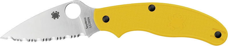 Spyderco UK Penknife Salt Yellow CPM MagnaCut 3.95" Serrated Edge Folding Pocket Knife (C94SYL)