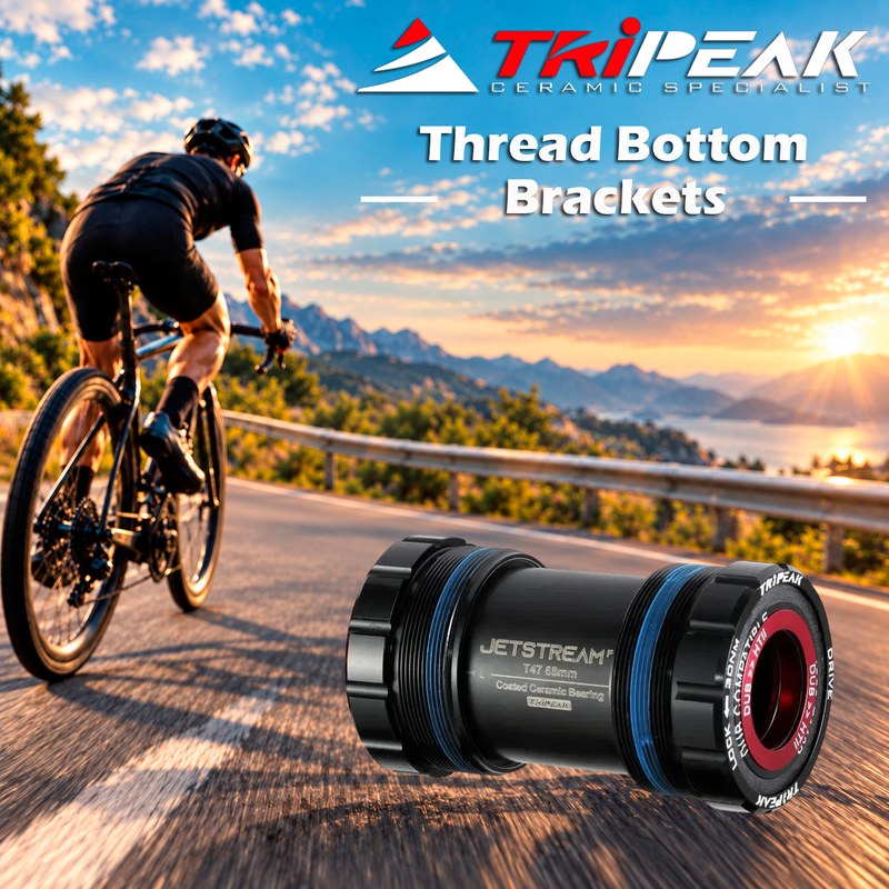 TriPeak Thread Bottom Brackets T47, 68/73mm (Road), 3-in-1 core system, ceramic, TRiPEAK Tool Required
