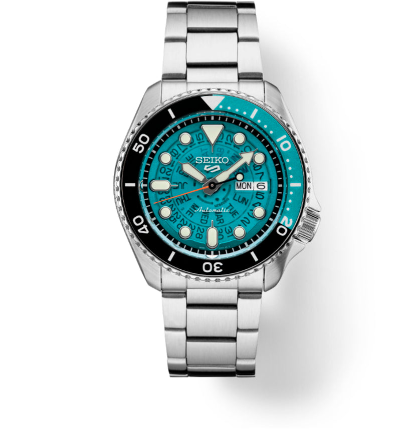 Seiko 5 Sports SRPJ45 Automatic 10 ATM Water Resistant 42.5mm Turquoise Dial Men's Watch