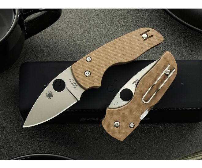 Spyderco Lil' Native Brown G-10 CPM 15V Sprint Run 2.42" Folding Pocket Knife (C230GPBN15V)