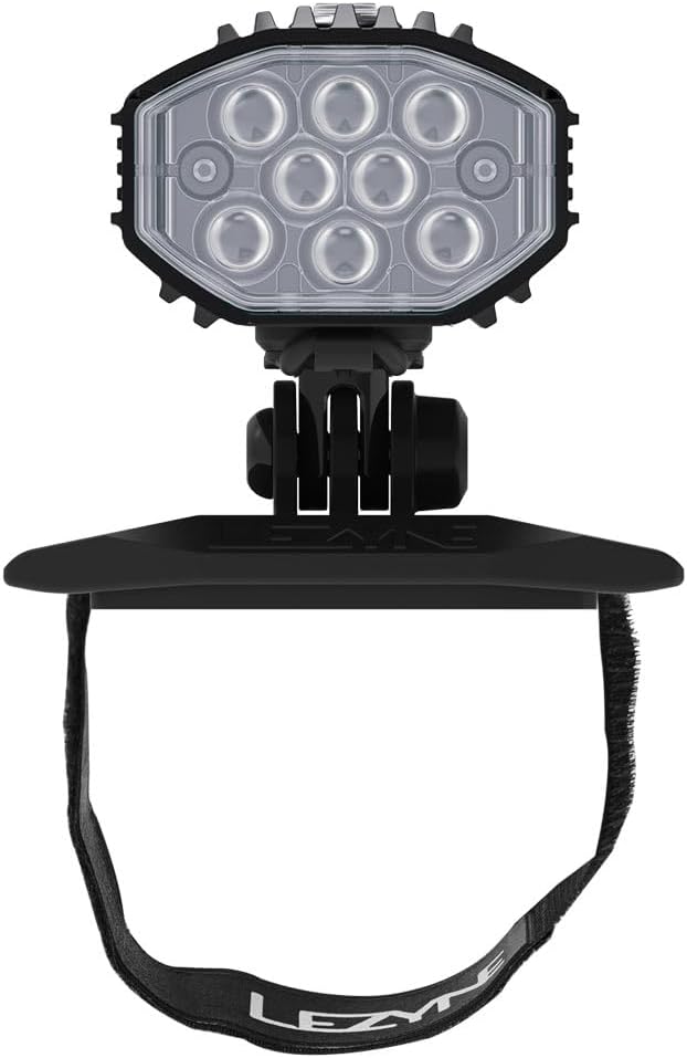 Lezyne Helmet Micro Drive Pro 1000+ Bicycle Front Light, White LED, 1000 Lumens, Black Aluminum Housing, USB-C Rechargeable (1-LED-25H-V337)