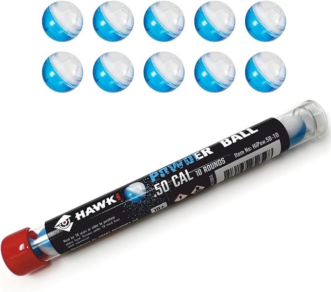 Hawki .43 Cal or .50 Cal or .68 Cal Powder Training Balls Non-Lethal for Paintball Guns, Great for Practice
