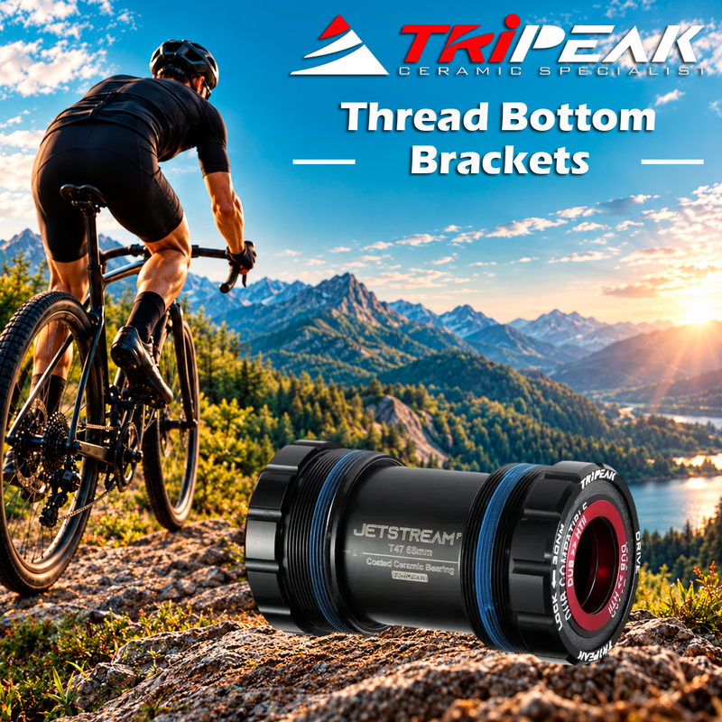 TriPeak Thread Bottom Brackets T47, 68/73mm (Road), 3-in-1 core system, ceramic, TRiPEAK Tool Required