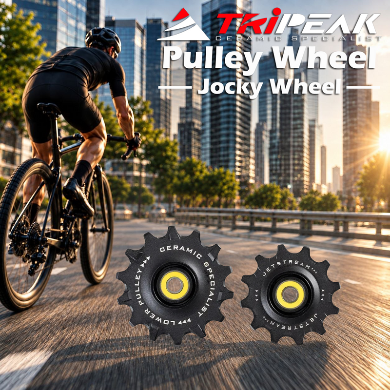 TriPeak Pulley Wheel Jocky Wheel for Shimano RD92xx/81xx/71xx (12s), 4 caps for DURA-ACE, 4 caps for ULTEGRA/105, 12/14T, Ceramic Bearing