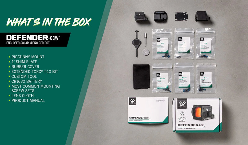 Vortex Optics Defender-CCW Enclosed Solar 3 MOA Dot / 32 MOA Circle Micro Red Dot (DFCCW-MRD3-E)