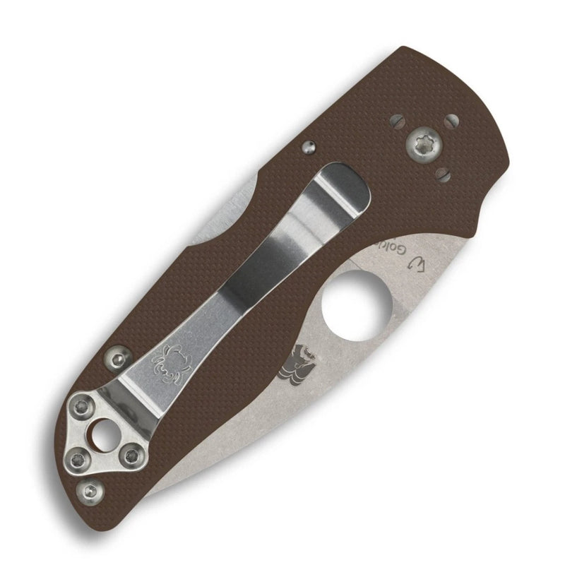 Spyderco Lil' Native Mid Back Lock Brown G-10 CPM 15V Sprint Run 2.42" Plain Edge Folding Pocket Knife (C230MBGPBN15V)