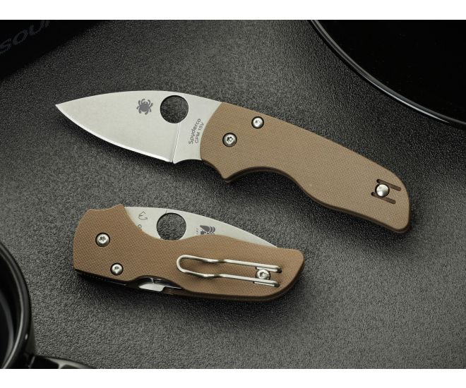 Spyderco Lil' Native Brown G-10 CPM 15V Sprint Run 2.42" Folding Pocket Knife (C230GPBN15V)