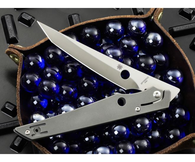 Spyderco COBOL M390 3.63" Titanium Folding Pocket Knife (C273TIP)