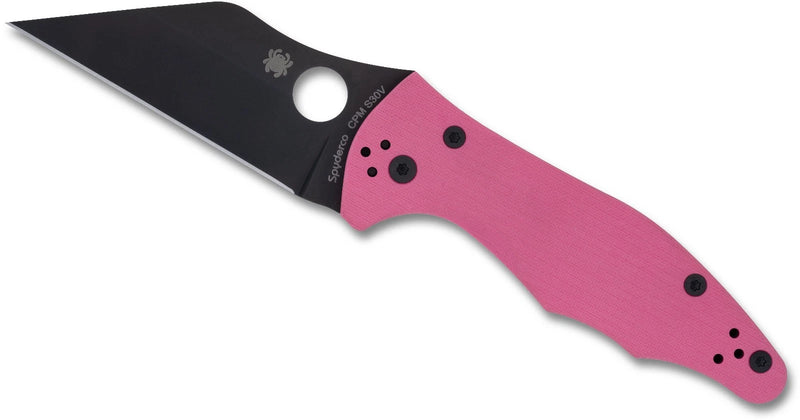 Spyderco Yojimbo 2 Pink G-10 Black Blade Sprint Run 3.2" Folding Pocket Knife (C85GPNBKP2)