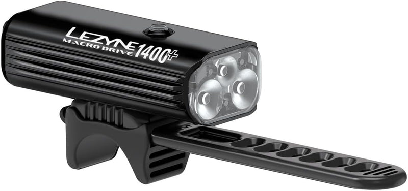 Lezyne Macro Drive 1400+ and Strip Drive Pro 400+ Bicycle Light Set, Front and Rear Pair, 1400/400 Lumen, USB-C Rechargeable (1-LED-4P-V1737)