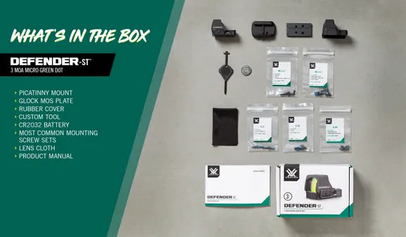 Vortex Optics Defender-ST 3 MOA Green Dot Sight (DFST-MGD3)