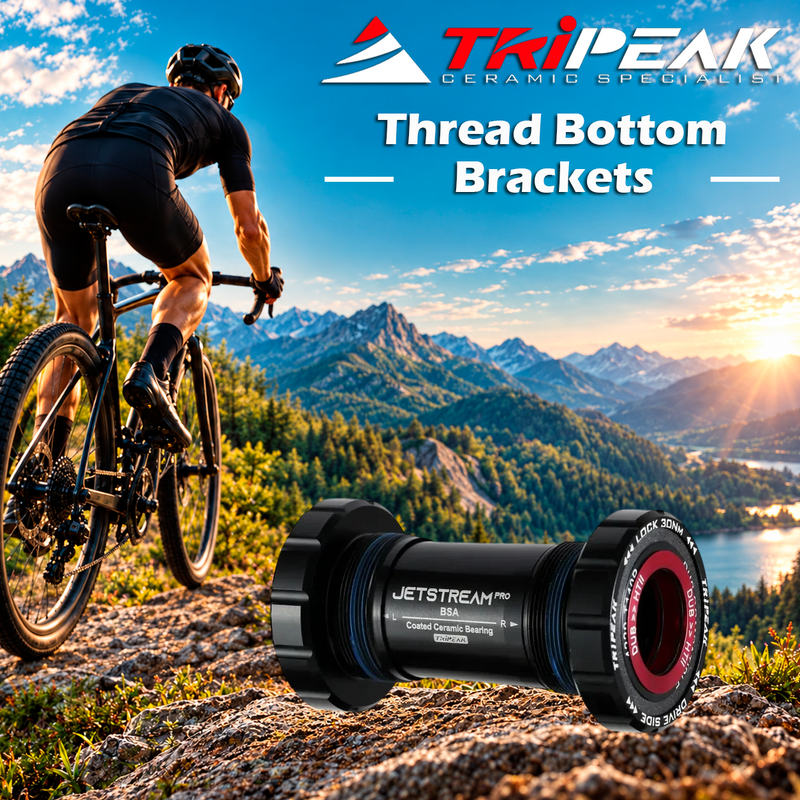 TriPeak Thread Bottom Brackets BSA, 3-in-1 Core System, Ceramic, Shimano Standard Tool Required