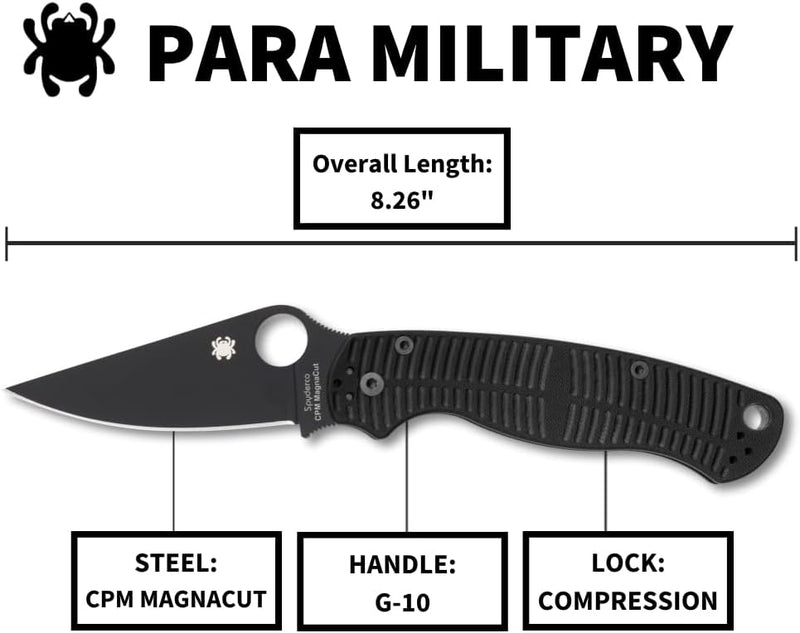 Spyderco ParaMilitary 2 Plain Edge 3.45" Folding Pocket Knife (C81GMCBKP2)