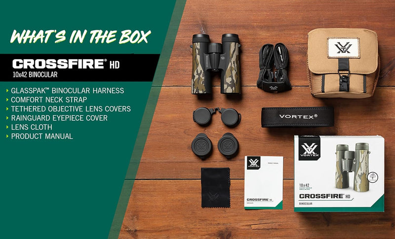 Vortex Optics Crossfire HD 10x42 Mossy Oak Bottomland Binocular (CF-4312-OBL)
