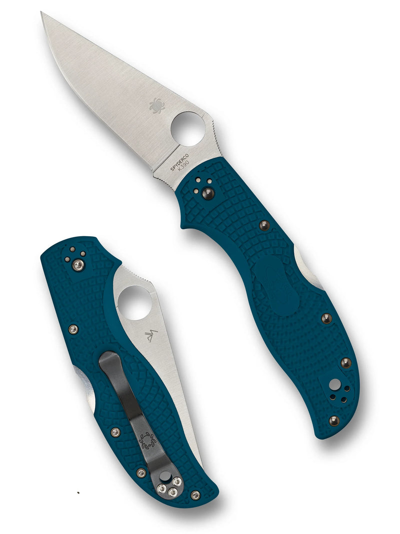 Spyderco Stretch 2 Lightweight Straight Spine K390 3.48" Plain Edge Pocket Folding Knife (C90FP2K390)