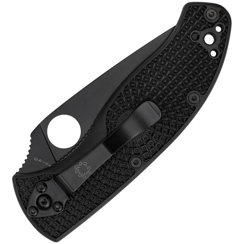 Spyderco Tenacious Lightweight 3.39" Black Oxide CombinationEdge Folding Pocket Knife (C122PSBBK)