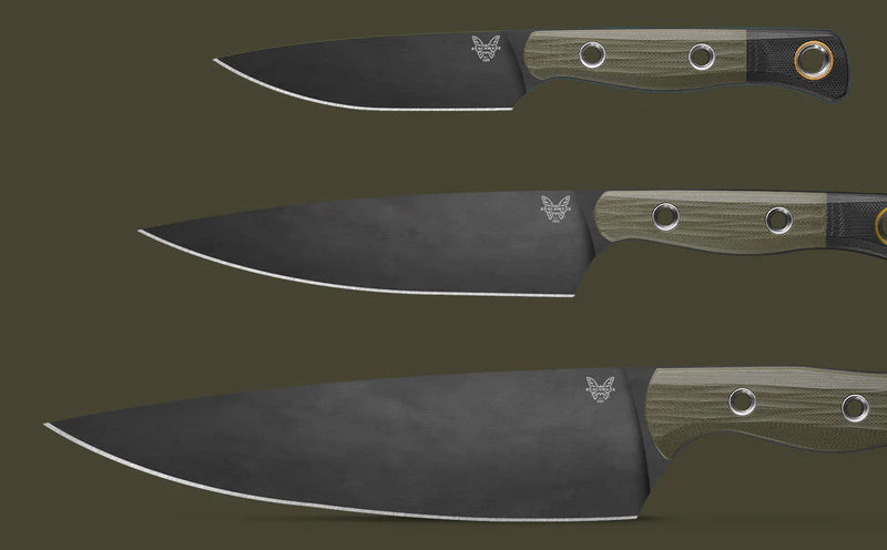 Benchmade Cutlery 3-Piece Set Kitchen Knives 4000BK-01 CPM-154 Blade Green G-10 Handles