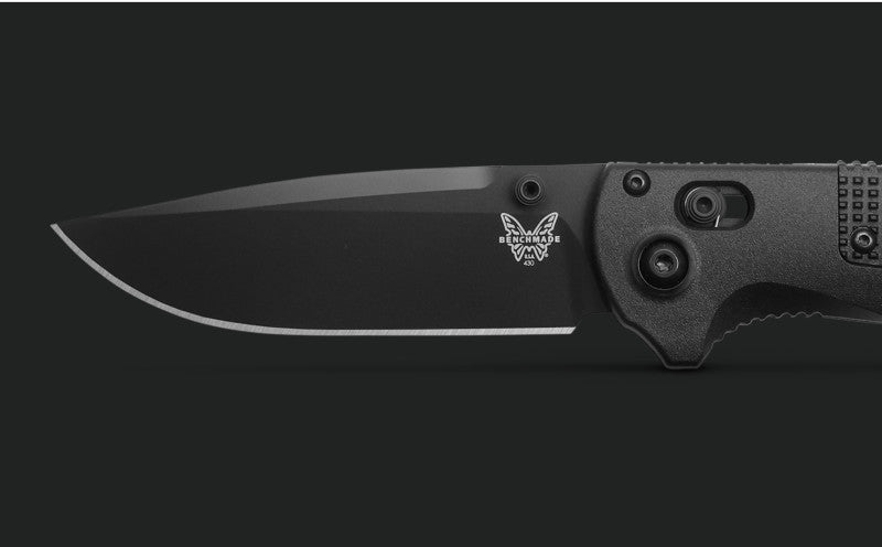 Benchmade Redoubt Black Grivory 3.55" Plain Edge Drop-Point Folding Pocket Knife (430BK-02)